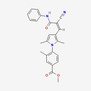 molecular formula C25H23N3O3 B4638048 methyl 4-[3-[(Z)-3-anilino-2-cyano-3-oxoprop-1-enyl]-2,5-dimethylpyrrol-1-yl]-3-methylbenzoate 