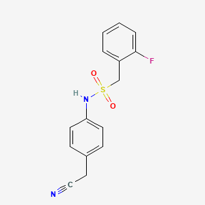 molecular formula C15H13FN2O2S B4638075 N-[4-(cyanomethyl)phenyl]-1-(2-fluorophenyl)methanesulfonamide 
