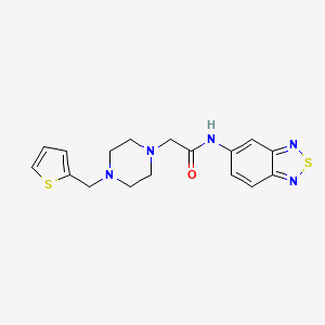 molecular formula C17H19N5OS2 B4638116 N-(2,1,3-BENZOTHIADIAZOL-5-YL)-2-[4-(2-THIENYLMETHYL)-1-PIPERAZINYL]ACETAMIDE 