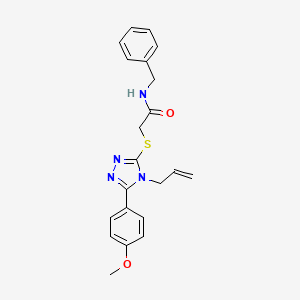 molecular formula C21H22N4O2S B4638272 N-benzyl-2-{[5-(4-methoxyphenyl)-4-(prop-2-en-1-yl)-4H-1,2,4-triazol-3-yl]sulfanyl}acetamide 