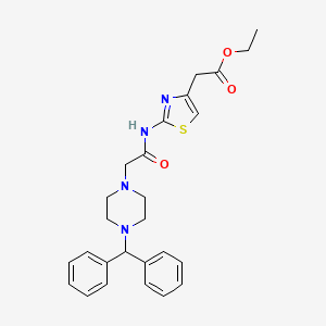 molecular formula C26H30N4O3S B4638379 ethyl [2-({[4-(diphenylmethyl)-1-piperazinyl]acetyl}amino)-1,3-thiazol-4-yl]acetate 