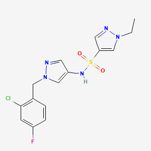 molecular formula C15H15ClFN5O2S B4638403 N~4~-[1-(2-CHLORO-4-FLUOROBENZYL)-1H-PYRAZOL-4-YL]-1-ETHYL-1H-PYRAZOLE-4-SULFONAMIDE 