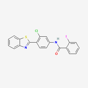 molecular formula C20H12ClIN2OS B4638435 N-[4-(1,3-benzothiazol-2-yl)-3-chlorophenyl]-2-iodobenzamide 