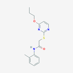 molecular formula C16H19N3O2S B4638759 N~1~-(2-METHYLPHENYL)-2-[(4-PROPOXY-2-PYRIMIDINYL)SULFANYL]ACETAMIDE 