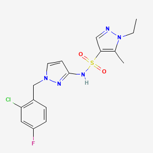 molecular formula C16H17ClFN5O2S B4638819 N~4~-[1-(2-CHLORO-4-FLUOROBENZYL)-1H-PYRAZOL-3-YL]-1-ETHYL-5-METHYL-1H-PYRAZOLE-4-SULFONAMIDE 