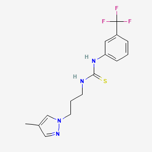 molecular formula C15H17F3N4S B4638865 N-[3-(4-methyl-1H-pyrazol-1-yl)propyl]-N'-[3-(trifluoromethyl)phenyl]thiourea 