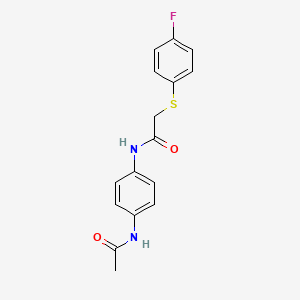 molecular formula C16H15FN2O2S B4638945 N-[4-(acetylamino)phenyl]-2-[(4-fluorophenyl)thio]acetamide 