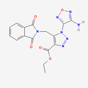 molecular formula C16H13N7O5 B4638971 Ethyl 1-(4-amino-1,2,5-oxadiazol-3-yl)-5-((1,3-dioxoisoindolin-2-yl)methyl)-1H-1,2,3-triazole-4-carboxylate 