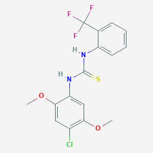 molecular formula C16H14ClF3N2O2S B4638987 N-(4-chloro-2,5-dimethoxyphenyl)-N'-[2-(trifluoromethyl)phenyl]thiourea 
