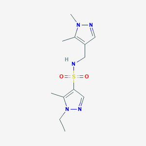 molecular formula C12H19N5O2S B4639039 N~4~-[(1,5-DIMETHYL-1H-PYRAZOL-4-YL)METHYL]-1-ETHYL-5-METHYL-1H-PYRAZOLE-4-SULFONAMIDE 