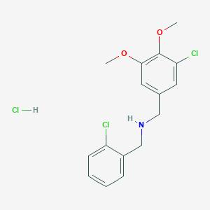 molecular formula C16H18Cl3NO2 B4639068 N-[(3-chloro-4,5-dimethoxyphenyl)methyl]-1-(2-chlorophenyl)methanamine;hydrochloride 