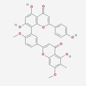 molecular formula C33H24O10 B046391 Taiwanhomoflavone A CAS No. 265120-00-1