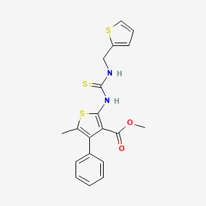 molecular formula C19H18N2O2S3 B4639819 methyl 5-methyl-4-phenyl-2-({[(2-thienylmethyl)amino]carbonothioyl}amino)-3-thiophenecarboxylate 