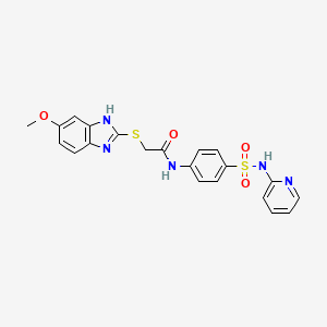 molecular formula C21H19N5O4S2 B4639964 2-[(6-methoxy-1H-benzimidazol-2-yl)thio]-N-{4-[(2-pyridinylamino)sulfonyl]phenyl}acetamide 