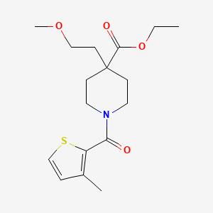 molecular formula C17H25NO4S B4640234 ethyl 4-(2-methoxyethyl)-1-[(3-methyl-2-thienyl)carbonyl]-4-piperidinecarboxylate 