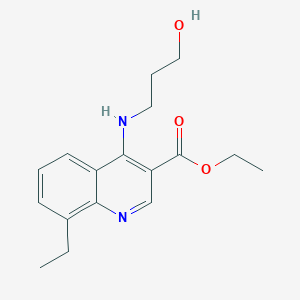 molecular formula C17H22N2O3 B4640318 Ethyl 8-ethyl-4-(3-hydroxypropylamino)quinoline-3-carboxylate 