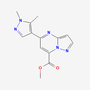 molecular formula C13H13N5O2 B4640333 methyl 5-(1,5-dimethyl-1H-pyrazol-4-yl)pyrazolo[1,5-a]pyrimidine-7-carboxylate 