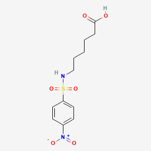 molecular formula C12H16N2O6S B4640364 6-{[(4-nitrophenyl)sulfonyl]amino}hexanoic acid 