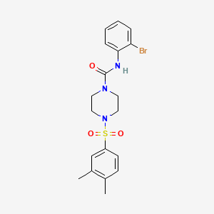 molecular formula C19H22BrN3O3S B4640382 N-(2-bromophenyl)-4-[(3,4-dimethylphenyl)sulfonyl]-1-piperazinecarboxamide 