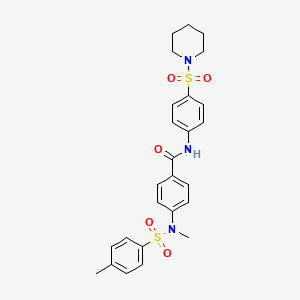 molecular formula C26H29N3O5S2 B4640407 4-{methyl[(4-methylphenyl)sulfonyl]amino}-N-[4-(piperidin-1-ylsulfonyl)phenyl]benzamide 