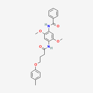 molecular formula C26H28N2O5 B4640412 N-(2,5-dimethoxy-4-{[4-(4-methylphenoxy)butanoyl]amino}phenyl)benzamide 