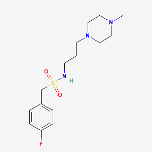 molecular formula C15H24FN3O2S B4640420 1-(4-fluorophenyl)-N-[3-(4-methylpiperazin-1-yl)propyl]methanesulfonamide 