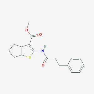 molecular formula C18H19NO3S B464043 methyl 2-[(3-phenylpropanoyl)amino]-5,6-dihydro-4H-cyclopenta[b]thiophene-3-carboxylate CAS No. 327070-22-4