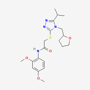 molecular formula C20H28N4O4S B4640484 N-(2,4-dimethoxyphenyl)-2-{[5-(propan-2-yl)-4-(tetrahydrofuran-2-ylmethyl)-4H-1,2,4-triazol-3-yl]sulfanyl}acetamide 