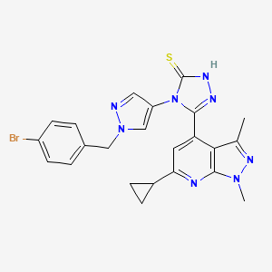 molecular formula C23H21BrN8S B4640503 4-[1-(4-BROMOBENZYL)-1H-PYRAZOL-4-YL]-5-(6-CYCLOPROPYL-1,3-DIMETHYL-1H-PYRAZOLO[3,4-B]PYRIDIN-4-YL)-4H-1,2,4-TRIAZOL-3-YLHYDROSULFIDE 