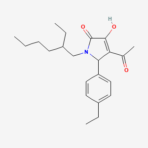 molecular formula C22H31NO3 B4640542 3-acetyl-1-(2-ethylhexyl)-2-(4-ethylphenyl)-4-hydroxy-2H-pyrrol-5-one 