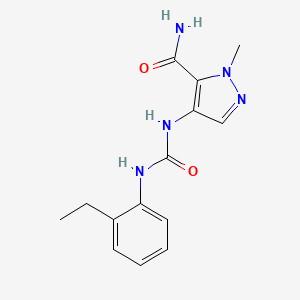 molecular formula C14H17N5O2 B4640556 4-{[(2-ETHYLANILINO)CARBONYL]AMINO}-1-METHYL-1H-PYRAZOLE-5-CARBOXAMIDE 