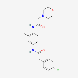 molecular formula C21H24ClN3O3 B4640570 2-(4-chlorophenyl)-N-{3-methyl-4-[(morpholin-4-ylacetyl)amino]phenyl}acetamide 