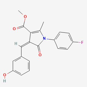molecular formula C20H16FNO4 B4640615 methyl (4Z)-1-(4-fluorophenyl)-4-(3-hydroxybenzylidene)-2-methyl-5-oxo-4,5-dihydro-1H-pyrrole-3-carboxylate 