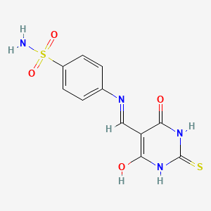 molecular formula C11H10N4O4S2 B4640632 4-{[(4,6-dioxo-2-thioxotetrahydropyrimidin-5(2H)-ylidene)methyl]amino}benzenesulfonamide 