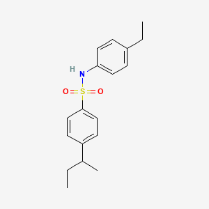 molecular formula C18H23NO2S B4640651 4-(BUTAN-2-YL)-N-(4-ETHYLPHENYL)BENZENE-1-SULFONAMIDE 
