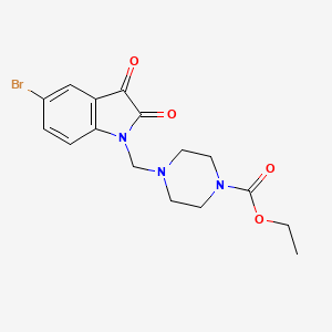 molecular formula C16H18BrN3O4 B4640667 ethyl 4-[(5-bromo-2,3-dioxo-2,3-dihydro-1H-indol-1-yl)methyl]piperazine-1-carboxylate 