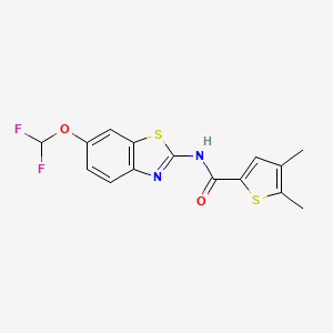 molecular formula C15H12F2N2O2S2 B4640685 N~2~-[6-(DIFLUOROMETHOXY)-1,3-BENZOTHIAZOL-2-YL]-4,5-DIMETHYL-2-THIOPHENECARBOXAMIDE 