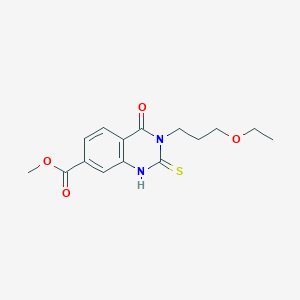 molecular formula C15H18N2O4S B4640715 Methyl 3-(3-ethoxypropyl)-4-oxo-2-thioxo-1,2,3,4-tetrahydroquinazoline-7-carboxylate 