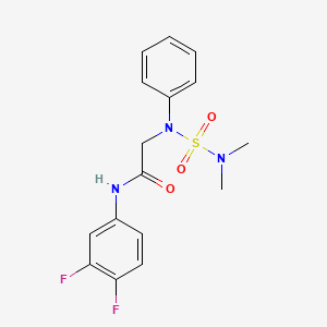 molecular formula C16H17F2N3O3S B4640750 N-(3,4-DIFLUOROPHENYL)-2-[(DIMETHYLSULFAMOYL)(PHENYL)AMINO]ACETAMIDE 