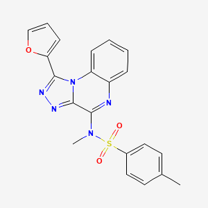 molecular formula C21H17N5O3S B4640794 N-[1-(furan-2-yl)-[1,2,4]triazolo[4,3-a]quinoxalin-4-yl]-N,4-dimethylbenzenesulfonamide 
