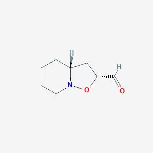 molecular formula C8H13NO2 B046409 (2R,3AR)-hexahydro-2H-isoxazolo[2,3-a]pyridine-2-carbaldehyde CAS No. 116721-83-6