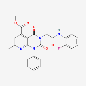 molecular formula C24H19FN4O5 B4641161 METHYL 3-{[(2-FLUOROPHENYL)CARBAMOYL]METHYL}-7-METHYL-2,4-DIOXO-1-PHENYL-1H,2H,3H,4H-PYRIDO[2,3-D]PYRIMIDINE-5-CARBOXYLATE 