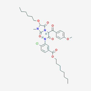 Octyl 4-chloro-3-{2-[4-(hexyloxy)-3-methyl-2,5-dioxoimidazolidin-1-yl]-3-(4-methoxyphenyl)-3-oxopropanamido}benzoate