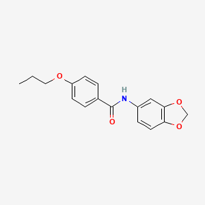 molecular formula C17H17NO4 B4641316 N-(1,3-benzodioxol-5-yl)-4-propoxybenzamide 
