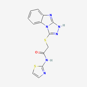 molecular formula C13H10N6OS2 B4641374 N-(1,3-thiazol-2-yl)-2-(9H-[1,2,4]triazolo[4,3-a]benzimidazol-3-ylsulfanyl)acetamide 
