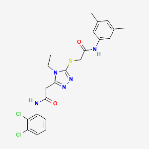 molecular formula C22H23Cl2N5O2S B4641408 2-[(5-{2-[(2,3-dichlorophenyl)amino]-2-oxoethyl}-4-ethyl-4H-1,2,4-triazol-3-yl)sulfanyl]-N-(3,5-dimethylphenyl)acetamide 
