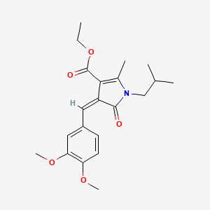 molecular formula C21H27NO5 B4641464 ethyl (4Z)-4-(3,4-dimethoxybenzylidene)-2-methyl-1-(2-methylpropyl)-5-oxo-4,5-dihydro-1H-pyrrole-3-carboxylate 