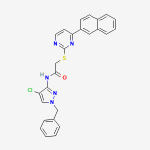 molecular formula C26H20ClN5OS B4641545 N~1~-(1-BENZYL-4-CHLORO-1H-PYRAZOL-3-YL)-2-{[4-(2-NAPHTHYL)-2-PYRIMIDINYL]SULFANYL}ACETAMIDE 
