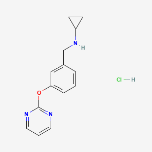 molecular formula C14H16ClN3O B4641795 N-[3-(2-pyrimidinyloxy)benzyl]cyclopropanamine hydrochloride 