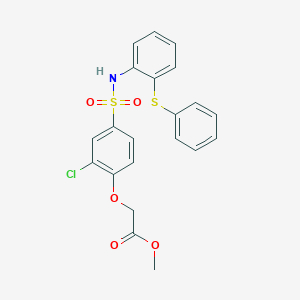 molecular formula C21H18ClNO5S2 B4641870 Methyl 2-[2-chloro-4-[(2-phenylsulfanylphenyl)sulfamoyl]phenoxy]acetate 